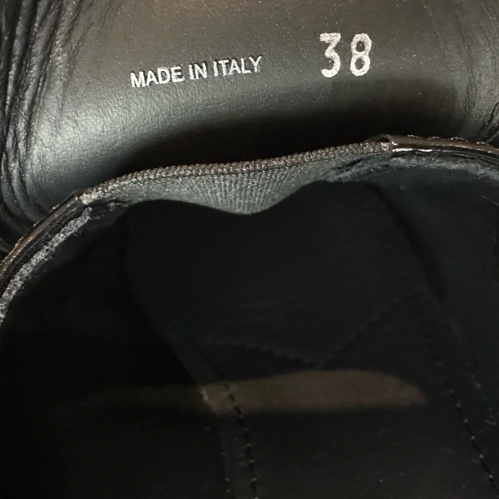 Prada Brushed Leather Black Loafers Size 38 - Picture 5 of 10